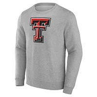 Men's Fanatics  Gray Texas Tech Red Raiders Team Logo Fleece Sweatshirt