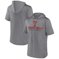 T-shirt à capuche Fanatics Heather Grey Texas Tech Red Raiders Modern Stack pour hommes