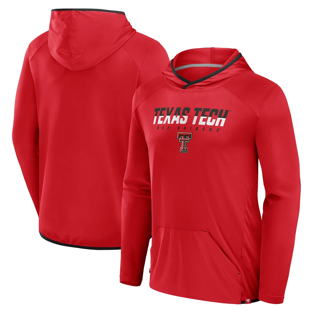 Men's Fanatics Red/Black Texas Tech Red Raiders Transitional Hoodie T-Shirt