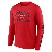 Men's Fanatics Red Texas Tech Raiders Modern Arch 2-Hit Long Sleeve T-Shirt