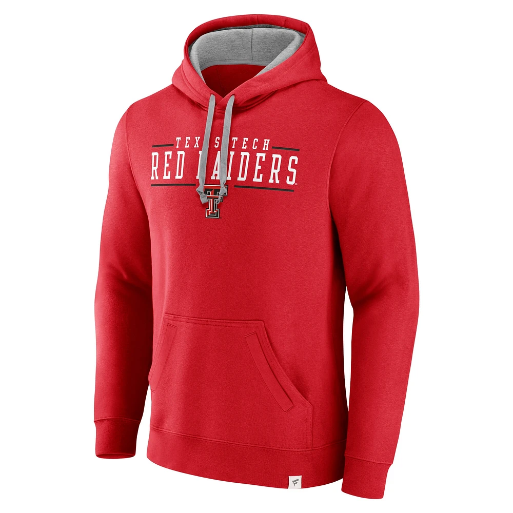 Men's Fanatics  Red Texas Tech Raiders Second Wind Distressed Pullover Hoodie