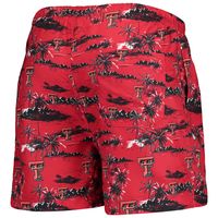 Men's FOCO Red Texas Tech Raiders Island Palm Swim Trunks