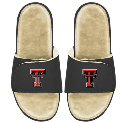 Texas Tech Red Raiders ISlide Faux Fur Slide Sandals - Black/Tan