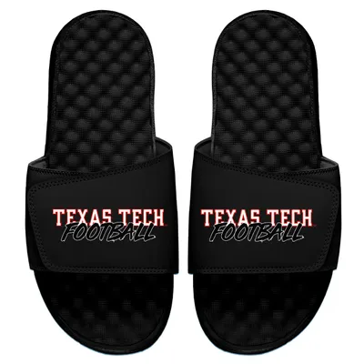 Texas Tech Red Raiders ISlide Football Stacked Slide Sandals - Black