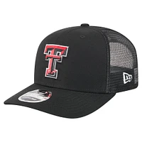 Men's New Era Black Texas Tech Red Raiders Primary 9SEVENTY Trucker Stretch-Snap Hat