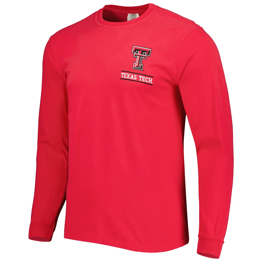 T-shirt à manches longues rouge Texas Tech Red Raiders Circle Campus Scene pour homme