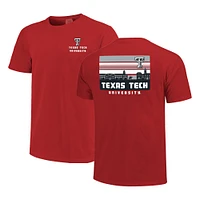 Men's Red Texas Tech Raiders Striped Campus Skyline T-Shirt