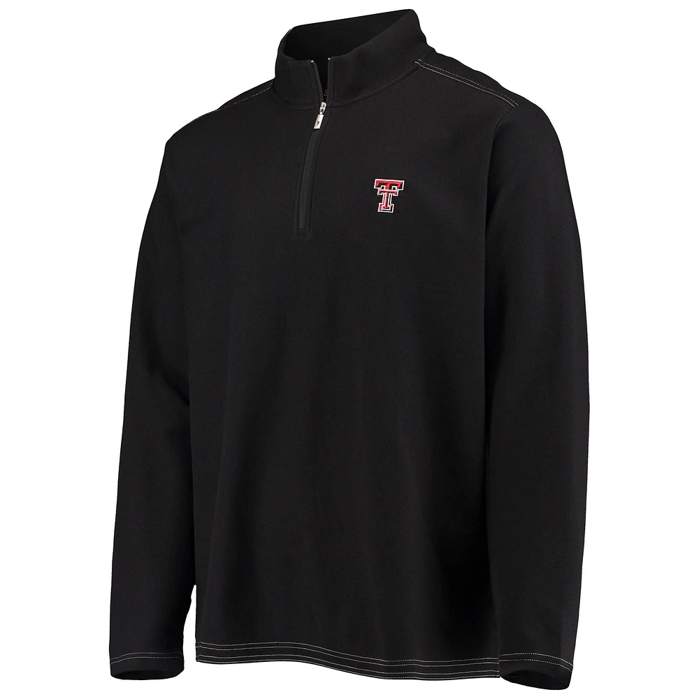 Men's Tommy Bahama Black Texas Tech Red Raiders Emfielder 2.0 IslandZone Quarter-Zip Jacket