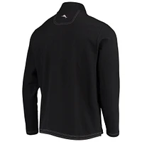 Men's Tommy Bahama Black Texas Tech Red Raiders Emfielder 2.0 IslandZone Quarter-Zip Jacket