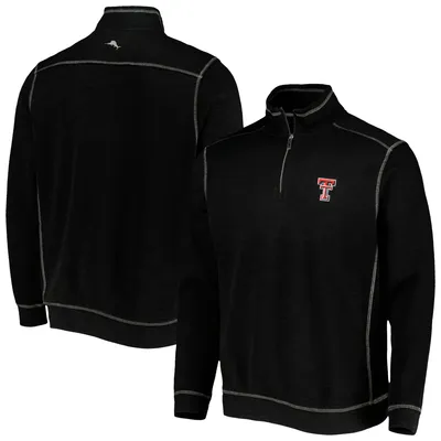 Texas Tech Red Raiders Tommy Bahama Sport Tobago Bay Tri-Blend Mock Neck Half-Zip Jacket - Black