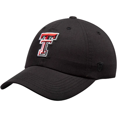 Casquette ajustable noire Texas Tech Red Raiders avec logo principal Top of the World pour hommes