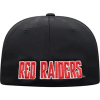 Men's Top of the World Black Texas Tech Red Raiders Reflex Logo Flex Hat