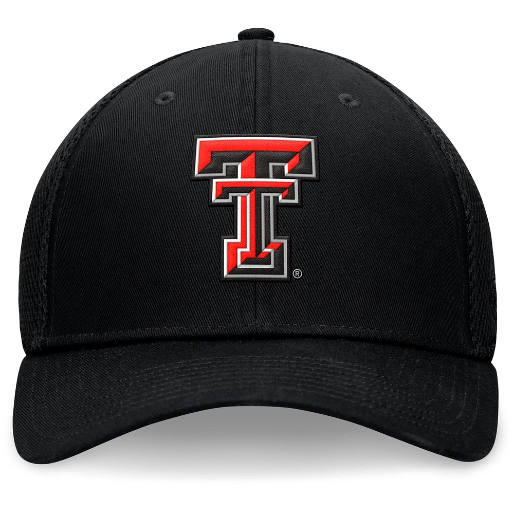 Men's Top of the World Black Texas Tech Red Raiders Spacer Flex Hat