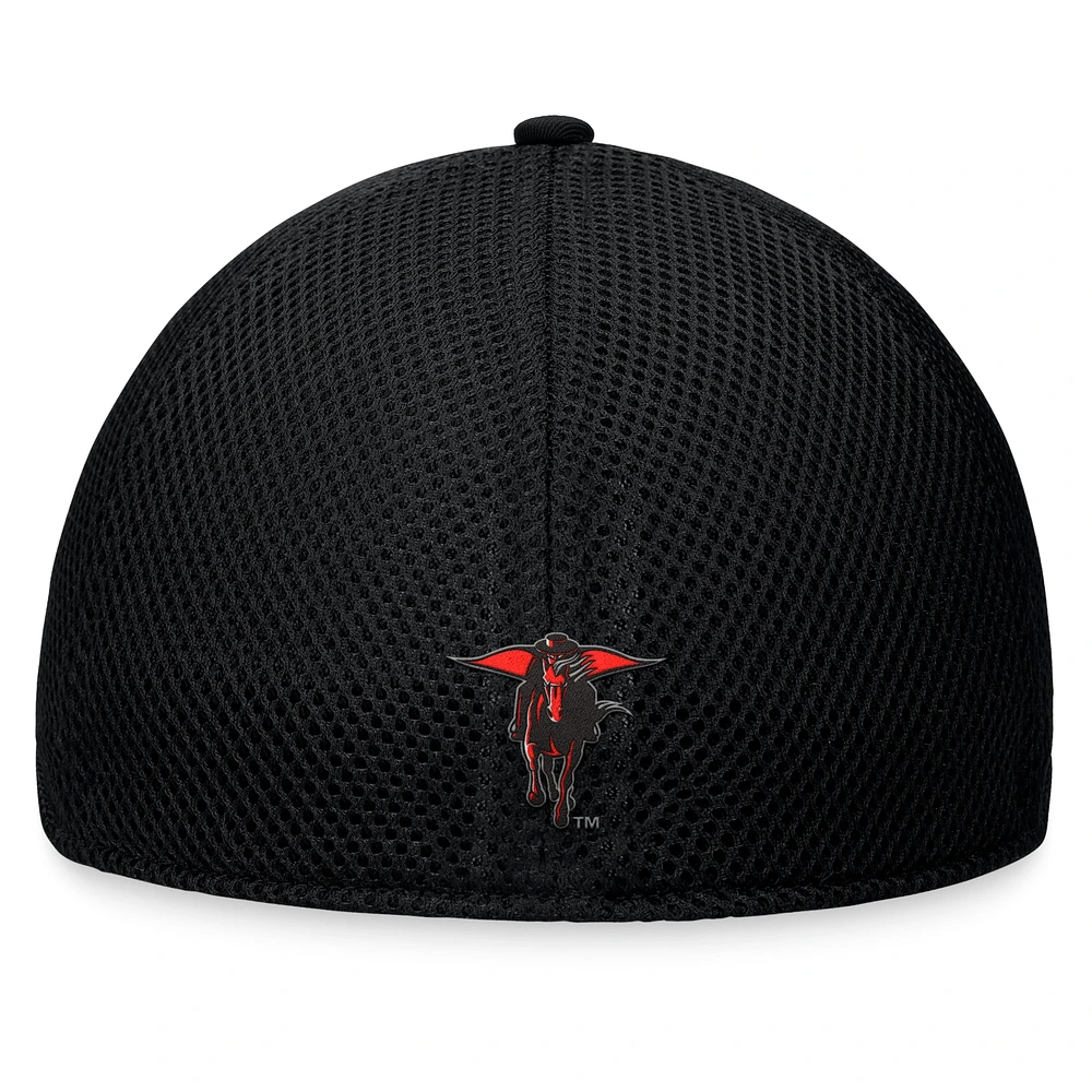 Men's Top of the World Black Texas Tech Red Raiders Spacer Flex Hat