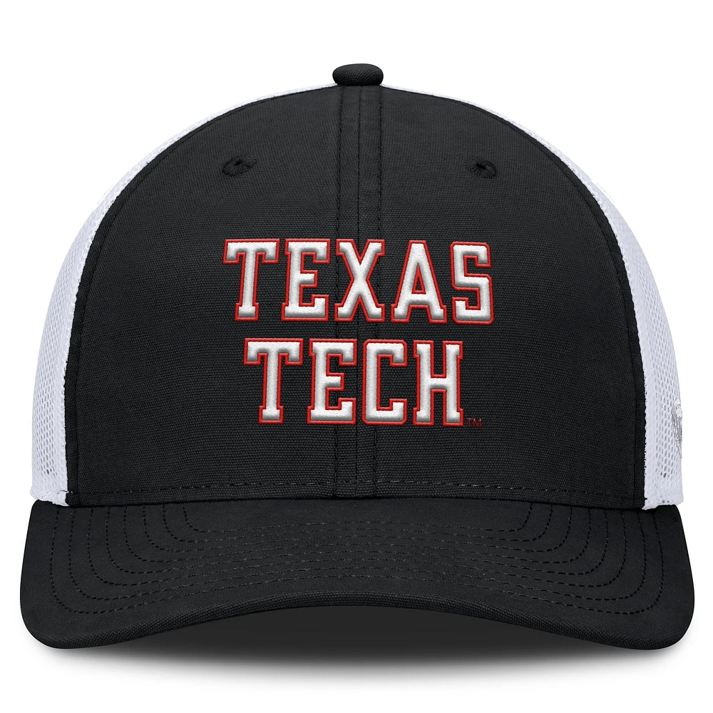 Men's Top of the World Black Texas Tech Red Raiders Trucker Adjustable Hat