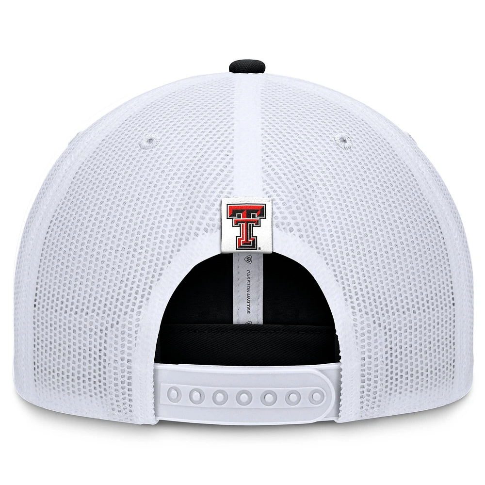 Men's Top of the World Black Texas Tech Red Raiders Trucker Adjustable Hat