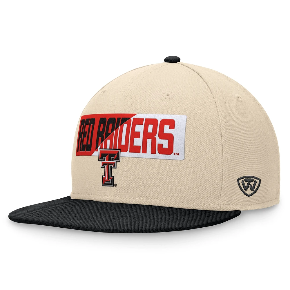 Men's Top of the World Khaki Texas Tech Red Raiders Goalaso Snapback Hat