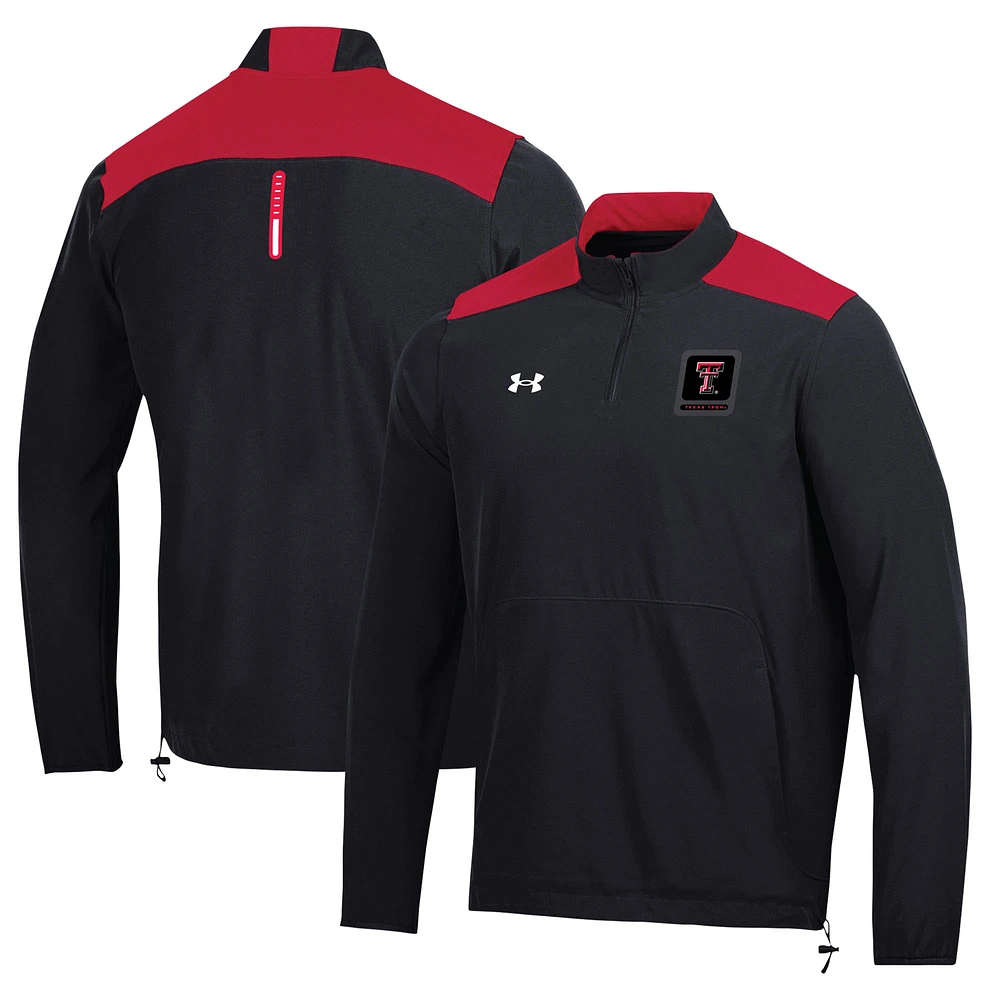 Men's Under Armour Black Texas Tech Red Raiders 2023 Motivate Half-Zip Top