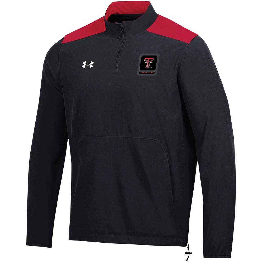 Men's Under Armour Black Texas Tech Red Raiders 2023 Motivate Half-Zip Top