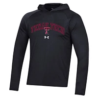 Men's Under Armour Black Texas Tech Red Raiders 2023 Sideline Hooded Raglan Long Sleeve T-Shirt