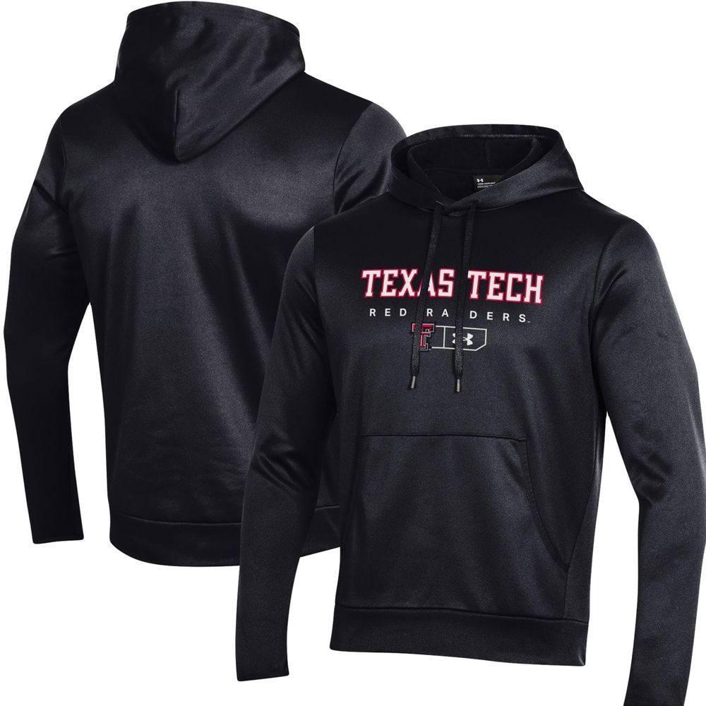 Men's Under Armour Black Texas Tech Red Raiders Logo Lockup Fleece Performance Pullover Hoodie