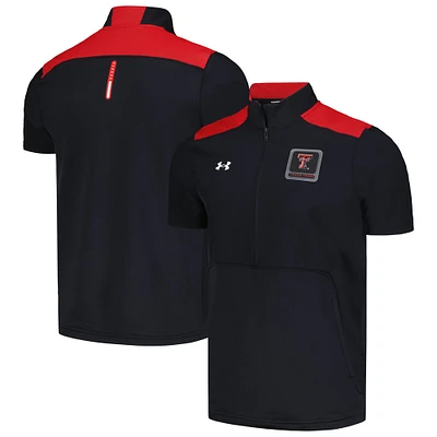 Veste à demi-zip noire Under Armour Texas Tech Red Raiders Motivate pour hommes