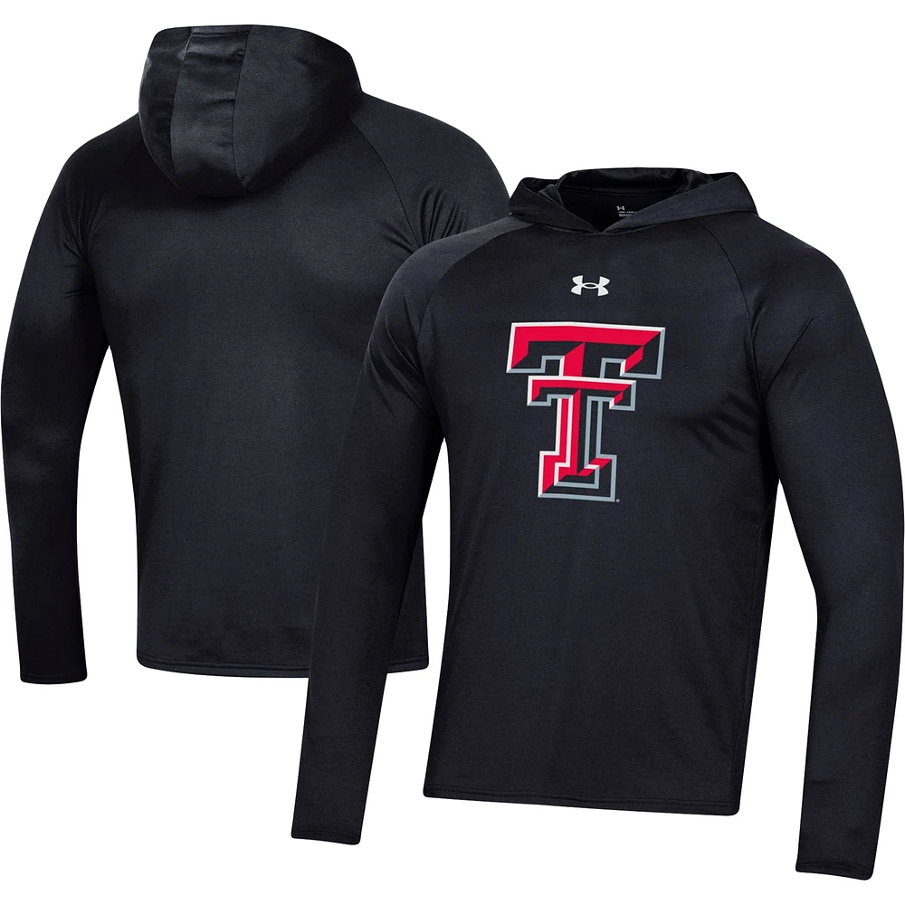 Under Armour Texas Tech Red Raiders School Logo Raglan T-shirt à manches longues pour homme Performance