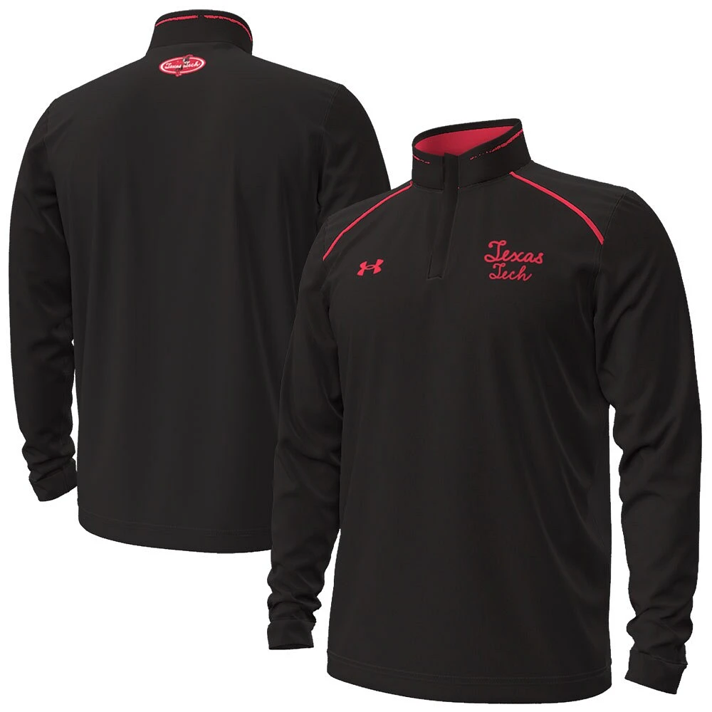 Under Armour Texas Tech Red Raiders Throwback Cursive Quarter-Zip Pull noir pour homme