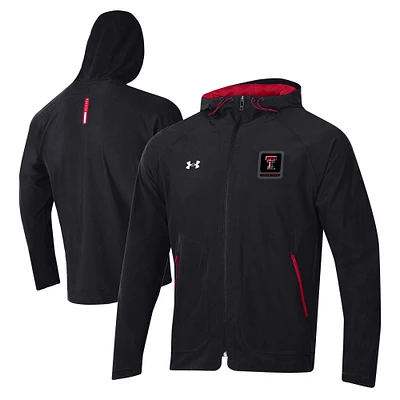 Men's Under Armour Black Texas Tech Red Raiders Unstoppable Raglan Full-Zip Jacket