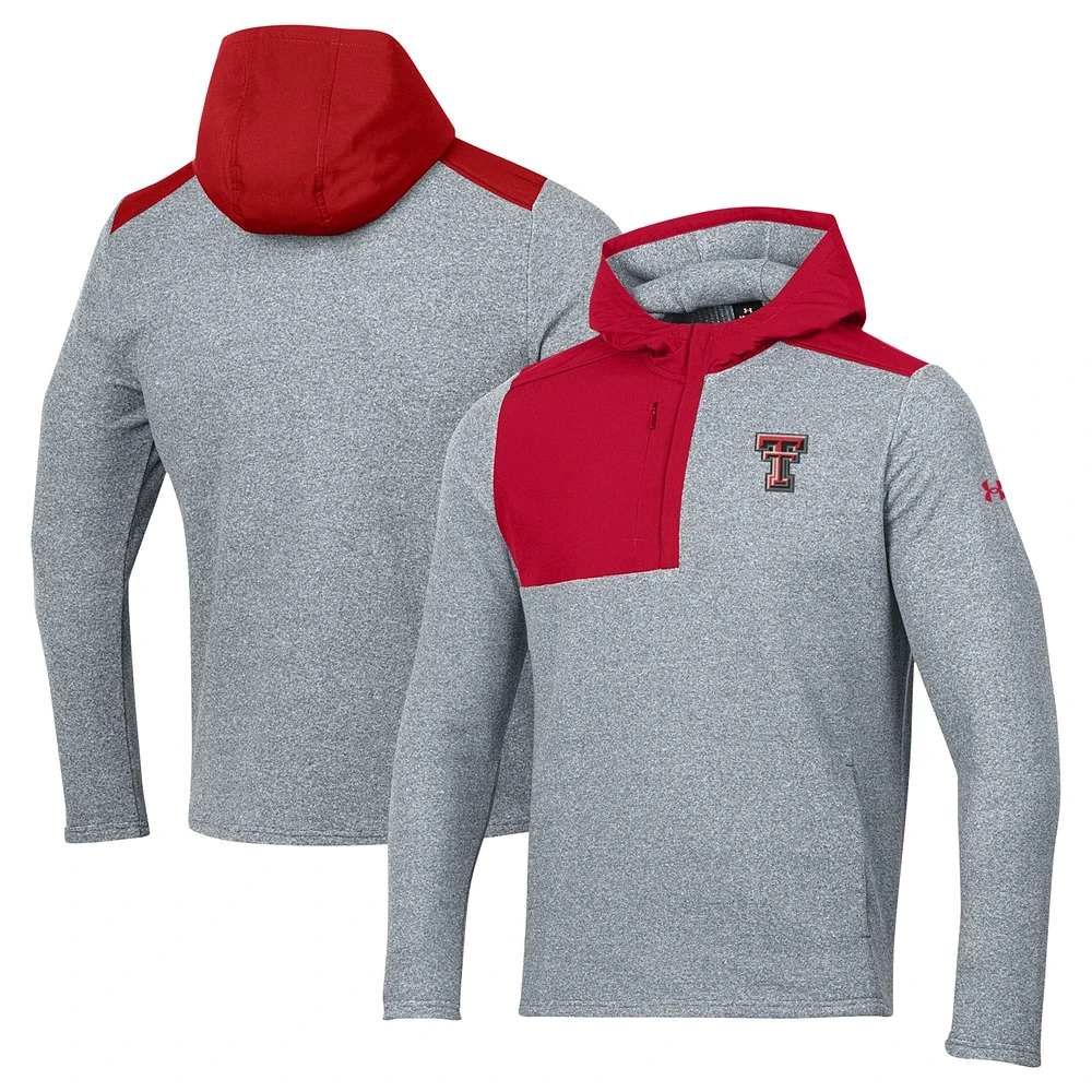 Veste à capuche quart de zip en polaire Under Armour Texas Tech Red Raiders Survivor pour hommes