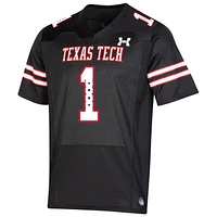 Maillot Under Armour #1 Texas Tech Red Raiders Throwback Special Game pour homme, noir