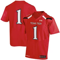 Maillot Under Armour #1 Texas Tech Red Raiders Replica pour homme, rouge