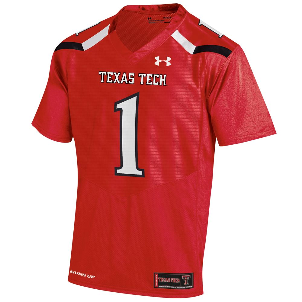 Men's Under Armour #1 Red Texas Tech Raiders Replica Jersey