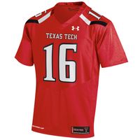 Men's Under Armour #16 Red Texas Tech Raiders Replica Jersey