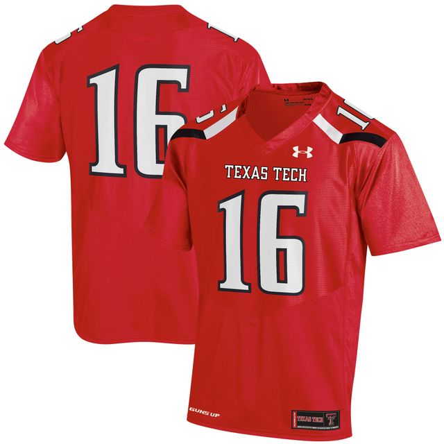 Maillot Under Armour #16 rouge Texas Tech Red Raiders Replica pour homme