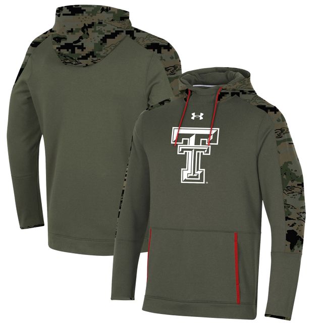 Sweat à capuche homme Under Armour Olive Texas Tech Red Raiders Freedom Pullover