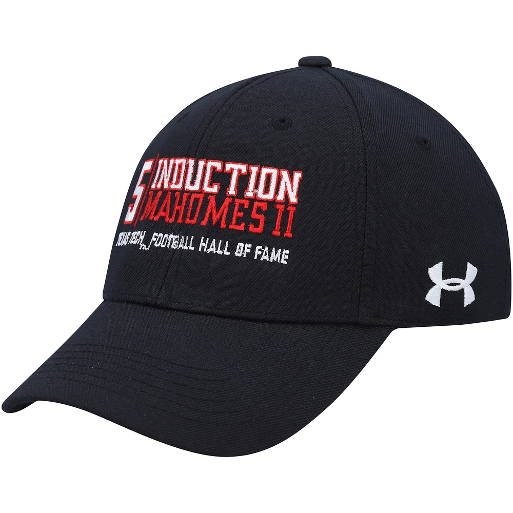 Under Armour Patrick Mahomes Noir Texas Tech Red Raiders Football Hall of Fame Casquette réglable pour homme