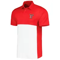 Men's Under Armour Red/White Texas Tech Red Raiders Green Blocked Polo Performance