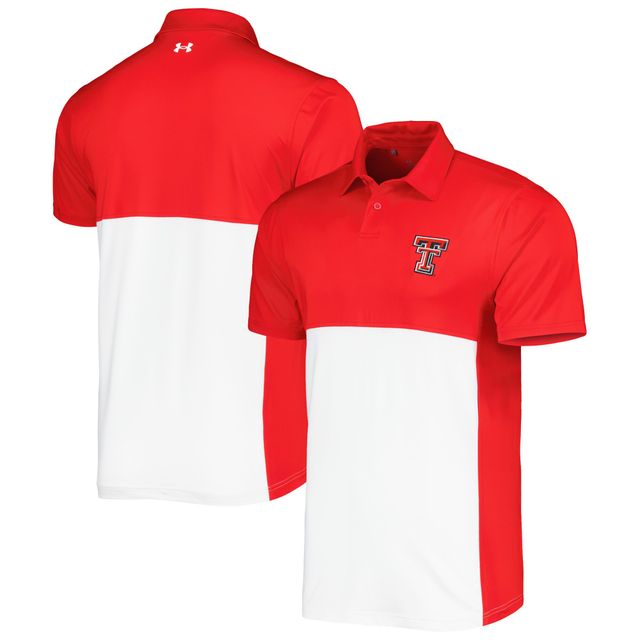 Under Armour Rouge/Blanc Texas Tech Red Raiders Vert Blocked Polo Performance