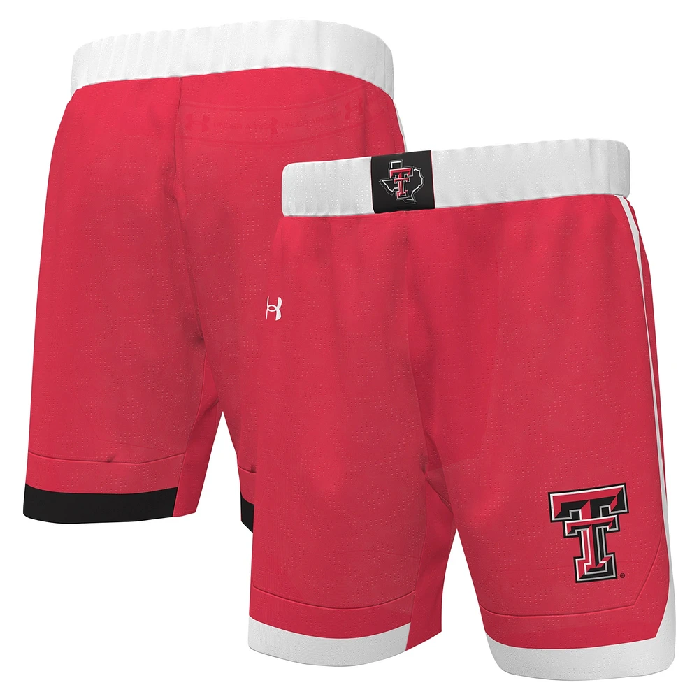 Short de basket-ball réplique rouge Texas Tech Red Raiders Under Armour pour homme