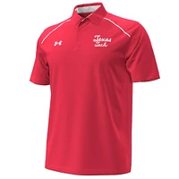 Men's Under Armour  Red Texas Tech Raiders Throwback Cursive Polo