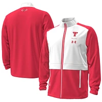 Veste rouge Under Armour Texas Tech Red Raiders Throwback Double T entièrement zippée pour homme