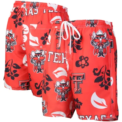 Texas Tech Red Raiders Wes & Willy Floral Volley Logo Swim Trunks
