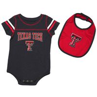 Newborn & Infant Colosseum Black Texas Tech Red Raiders Chocolate Bodysuit Bib Set