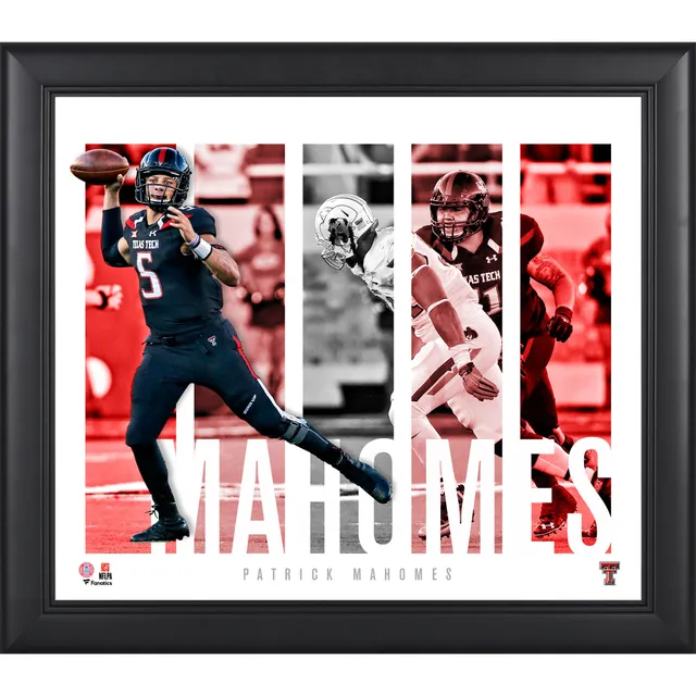 Patrick Mahomes Texas Tech Red Raiders Unsigned Black Jersey Throwing Close Up Photograph