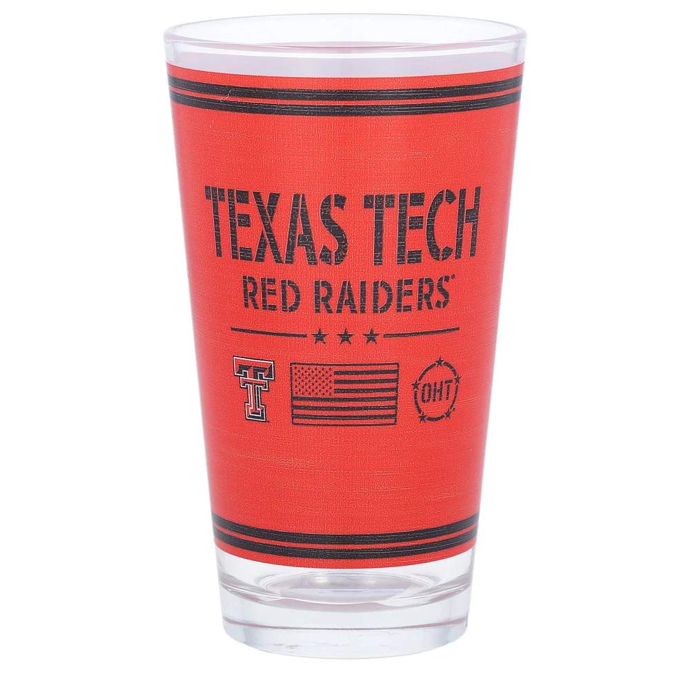 Texas Tech Red Raiders 16oz. Verre à pinte d’appréciation militaire OHT