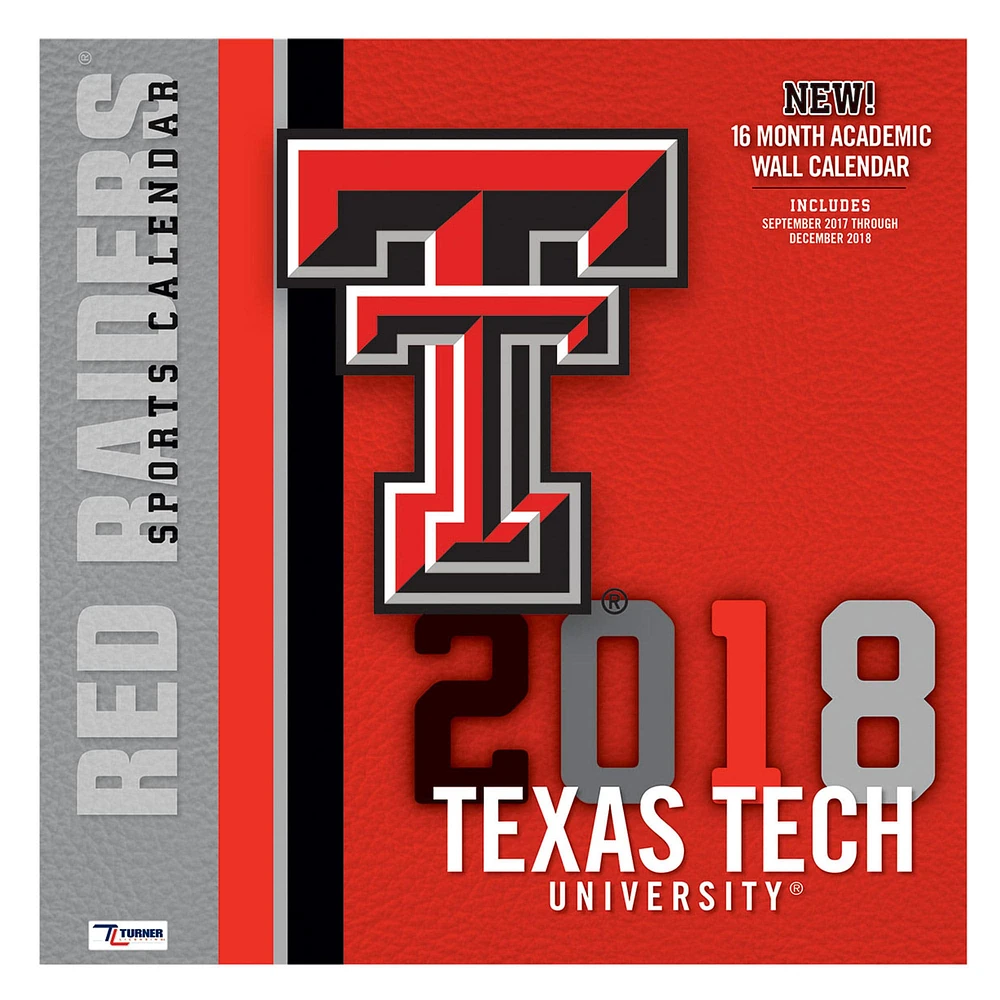 Calendrier mural d'équipe Texas Tech Red Raiders 2018 12" x 12"