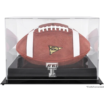 Texas Tech Red Raiders Black Base Team Logo Football Display Case with Mirror Back