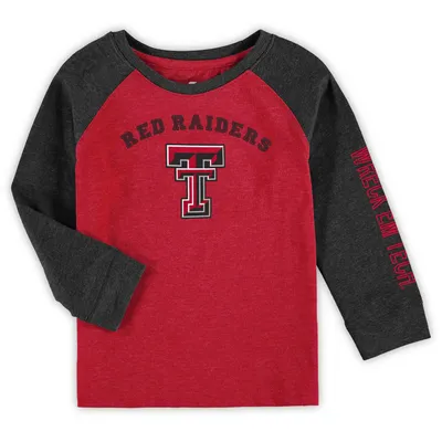 Texas Tech Red Raiders Colosseum Toddler Long Sleeve Raglan T-Shirt - Heathered