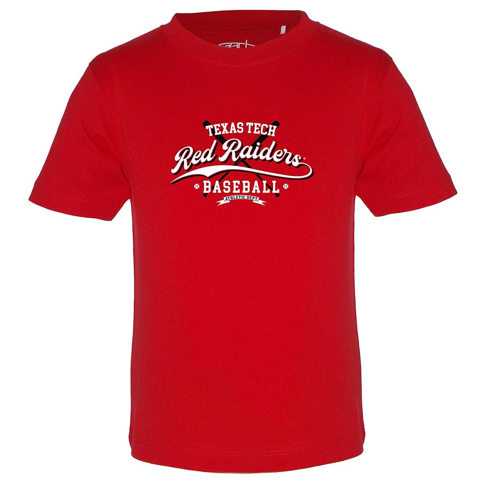 T-shirt de baseball rouge Texas Tech Red Raiders Toni pour tout-petits